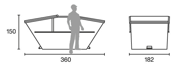 7m³ ABS Absetzcontainer für Schrott (mit Deckel)